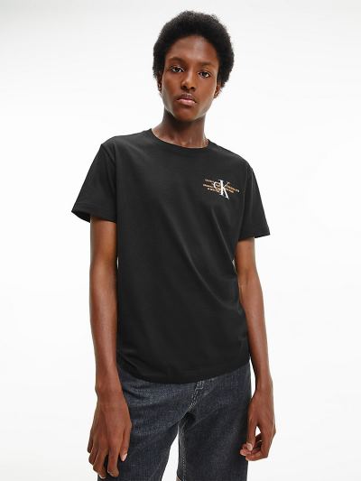 Calvin Klein Ruhák HU657792 | Calvin Klein Organic Cotton Graphic Logo Férfi Póló Fekete